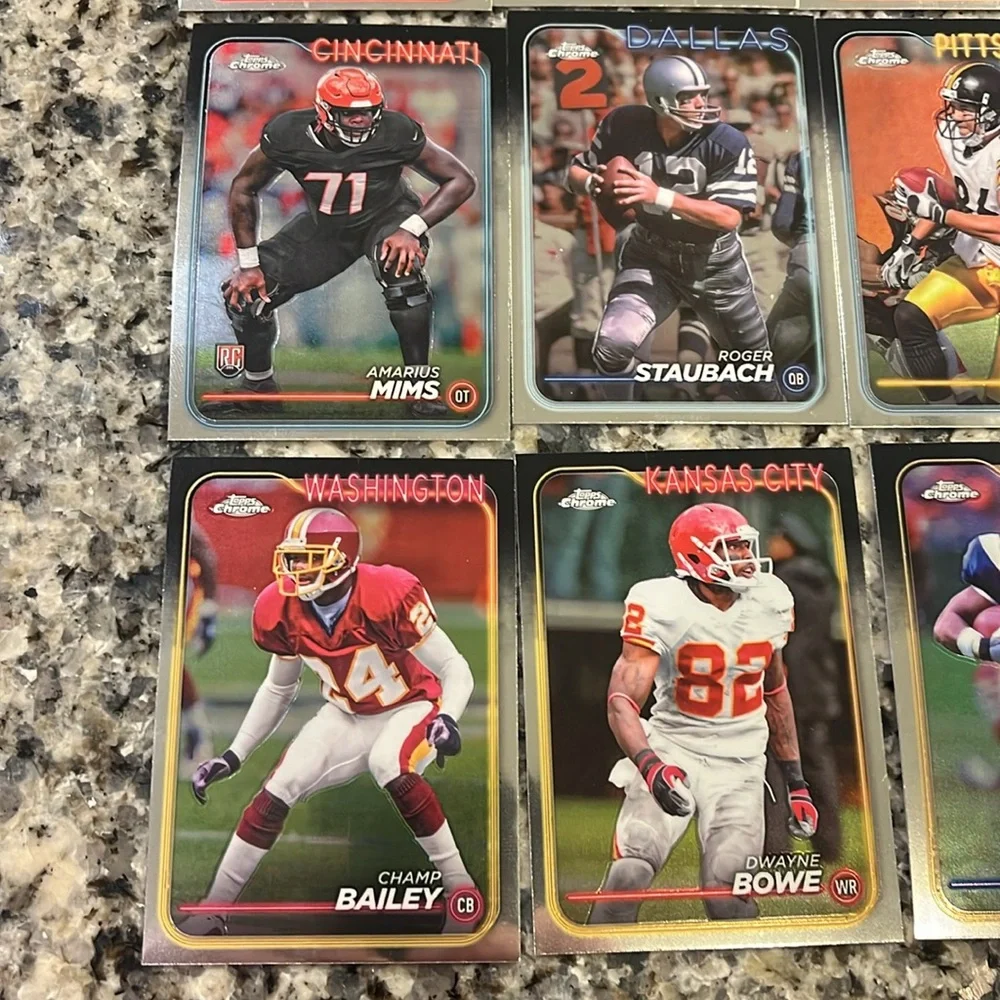 Topps Chrome 2024 24 Football Cards X 20 of which 1 Prism 2 refractors 5 rookies - Picture 10 of 11